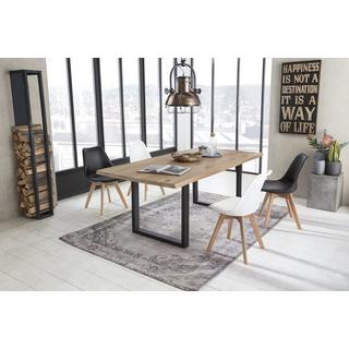 mutoni Tavolo da pranzo unico rovere selvatico nero 160x90  