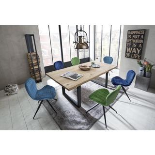 mutoni Tavolo da pranzo unico rovere selvatico nero 160x90  