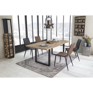 mutoni Tavolo da pranzo unico rovere selvatico nero 160x90  