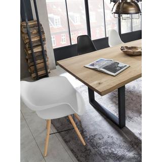 mutoni Tavolo da pranzo unico rovere selvatico nero 160x90  