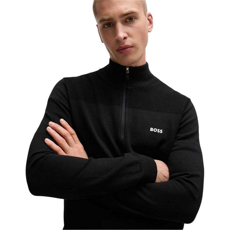 BOSS Pullover Regolare Collo A Cerniera  