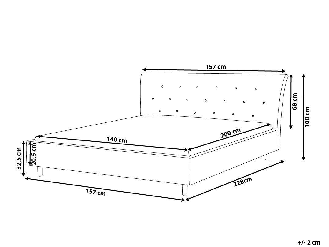 Beliani Bett mit Lattenrost aus Polyester Modern SAVERNE  