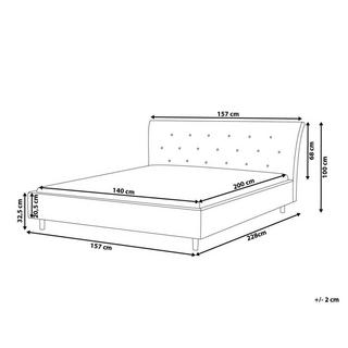 Beliani Bett mit Lattenrost aus Polyester Modern SAVERNE  