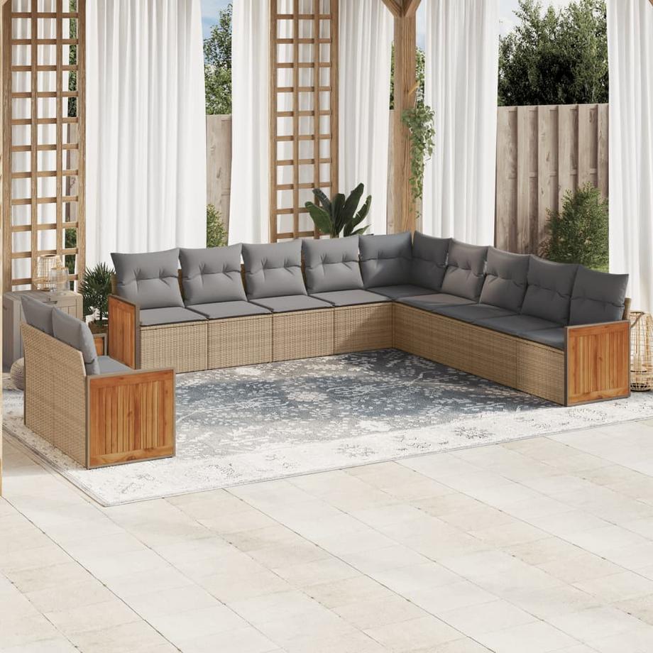 VidaXL set divano da giardino Polirattan  