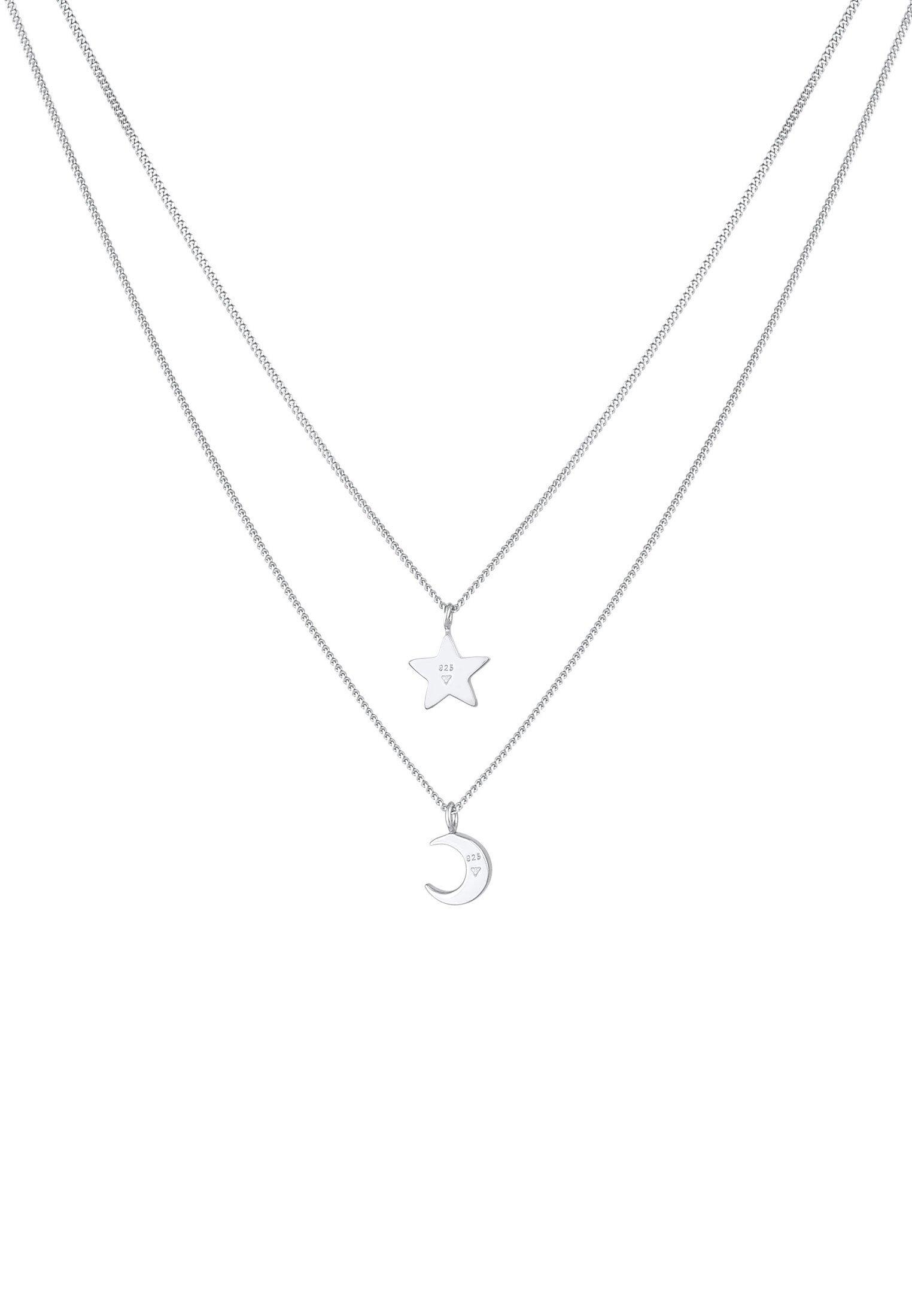 Elli  Collier Enfants Couches Étoile Demi-Lune Pendentif Avec Cristal 