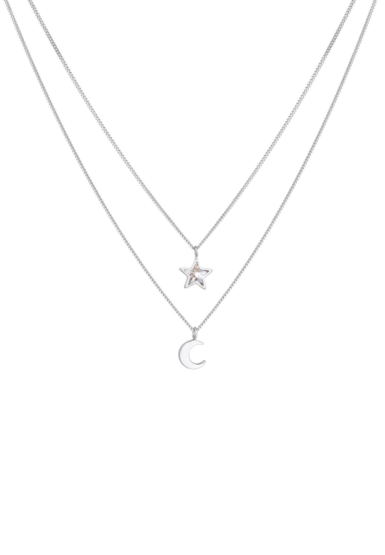 Elli  Collier Enfants Couches Étoile Demi-Lune Pendentif Avec Cristal 