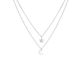 Elli  Collier Enfants Couches Étoile Demi-Lune Pendentif Avec Cristal 