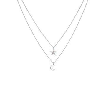 Collier Enfants Couches Étoile Demi-Lune Pendentif Avec Cristal