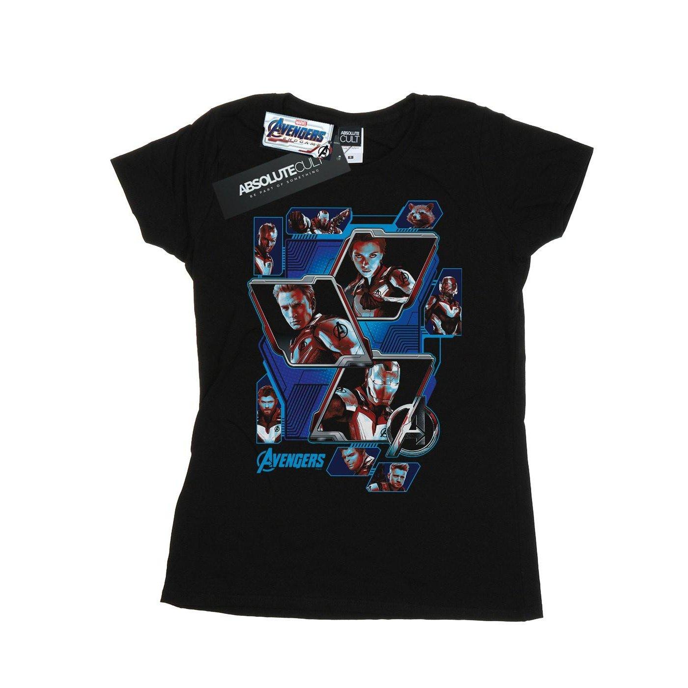 Image of Avengers Endgame Hero Panels Tshirt Damen Schwarz S