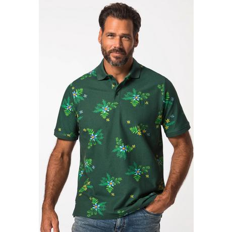 JP1880  Poloshirt, Halbarm, Piqué, florales Muster 