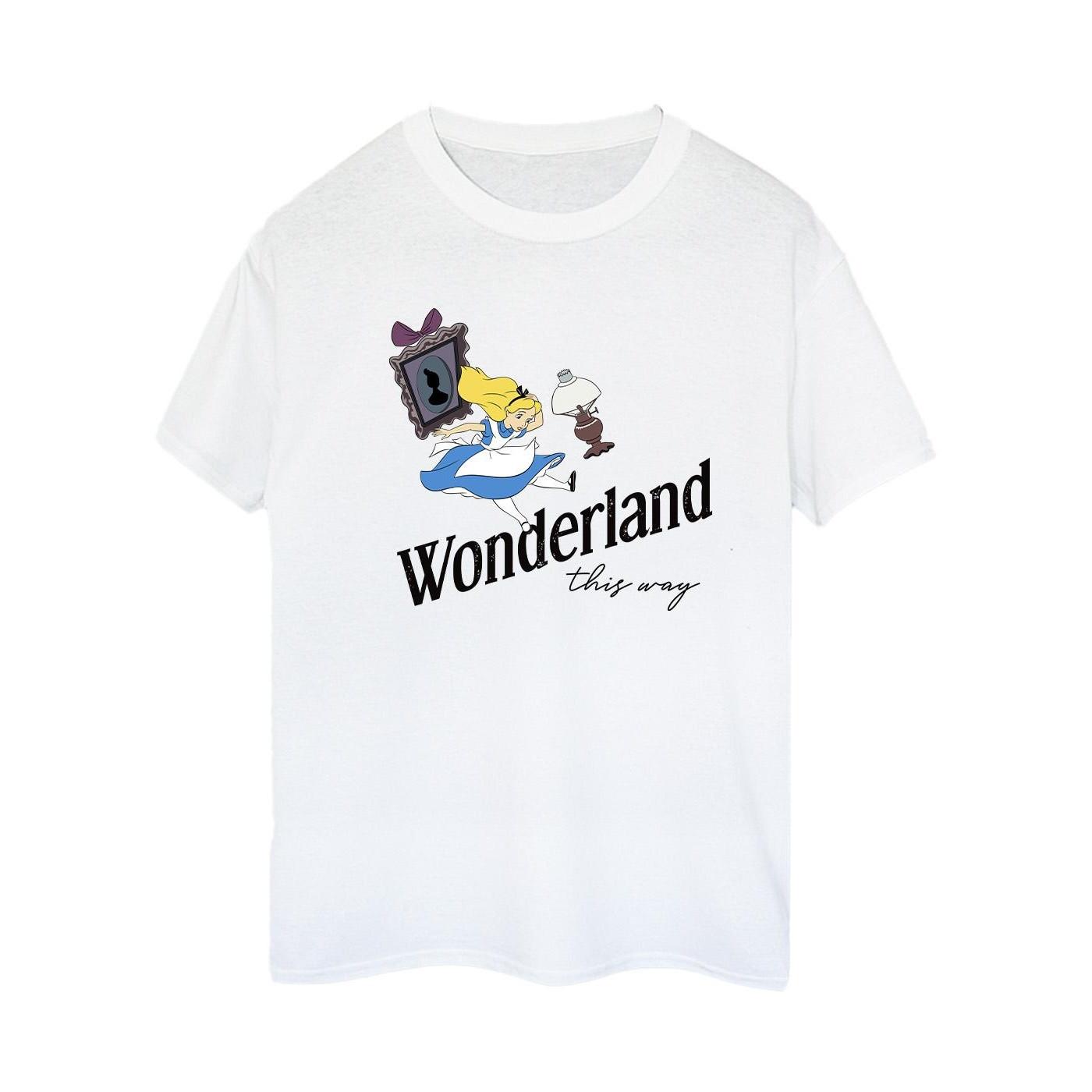 Image of Alice In Wonderland This Way Tshirt Damen Weiss 5XL