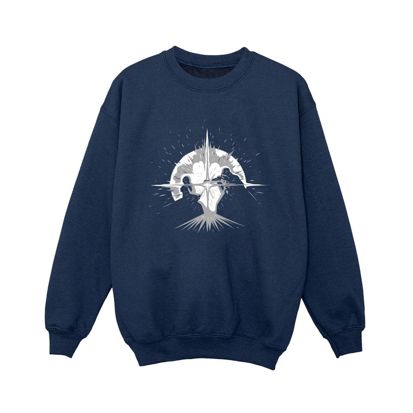 Image of Obiwan Kenobi Saber Silhouette Fight Sweatshirt Jungen Marine 140/146