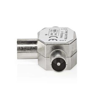 Nedis  Adattatore Satellite e Antenna | 2x Coax Maschio | IEC (Coax) Femmina | Nichelato | 75 Ohm | Separatore a T | Metallo | Argento | 1 pz. | Scatola 