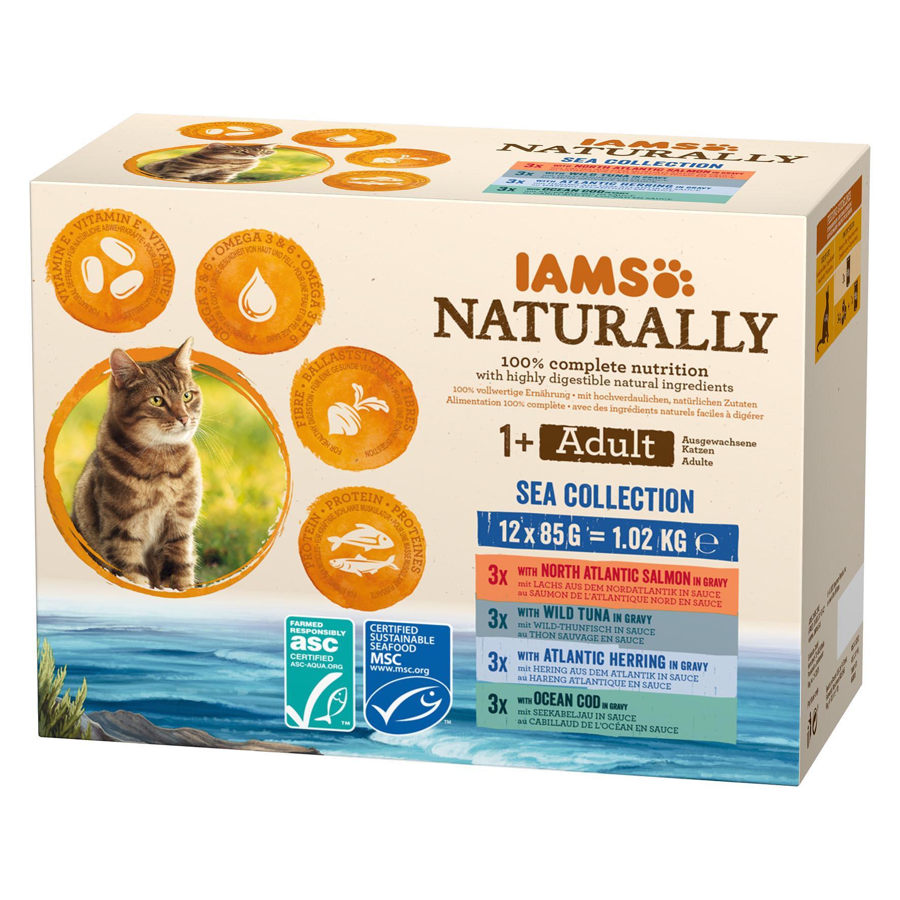 IAMS  Naturally Adult Sea Mix, 12x85g 