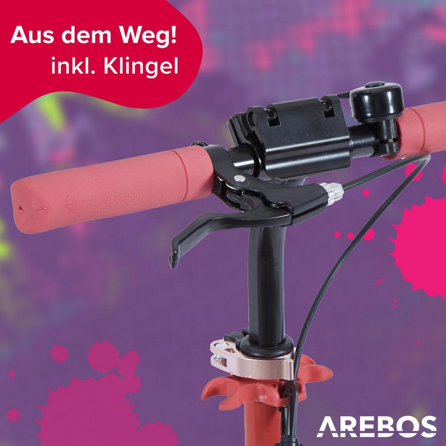Arebos  Tretroller Kickroller Cityroller Kinderroller Erwachsene Scooter Rot 