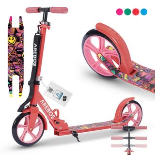 Arebos  Trottinette Kickroller Cityroller enfants adultes Trottinette Rouge 