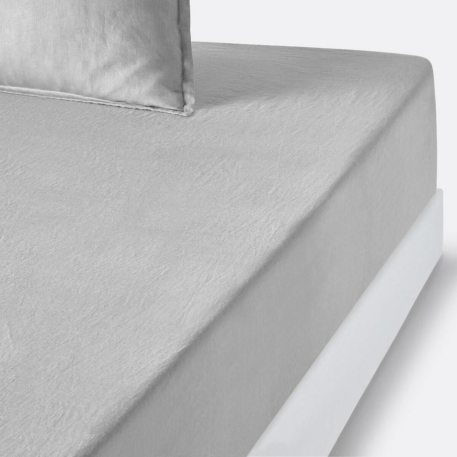 Drap housse lin lavé
