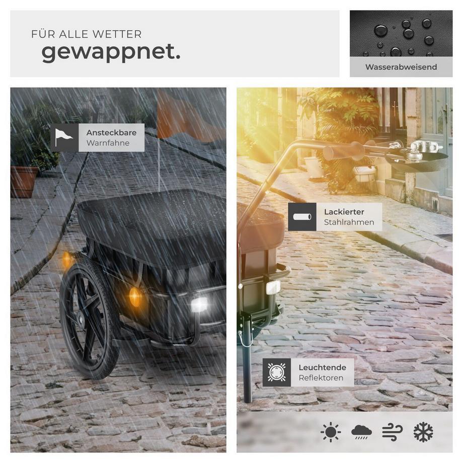 Tectake  Remorque à vélo CargoXpress multifonction 2-en-1 