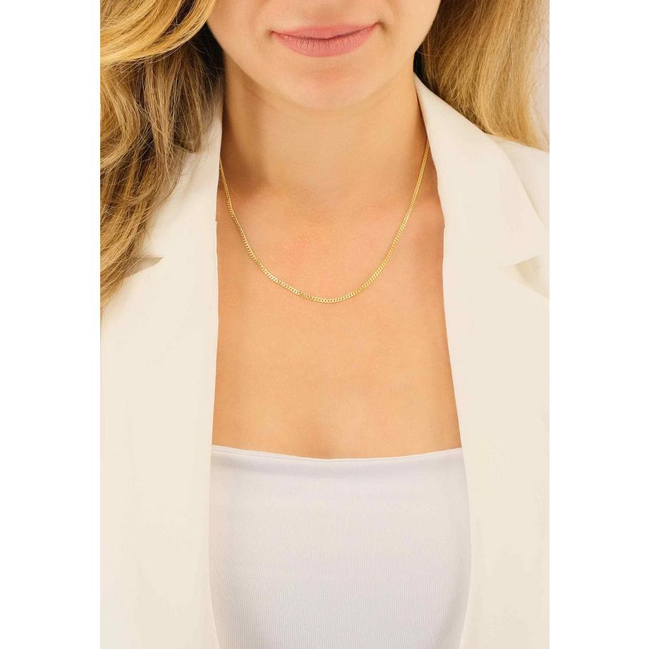MUAU Schmuck  Collier gourmette or jaune 750, 2.1mm, 45cm 