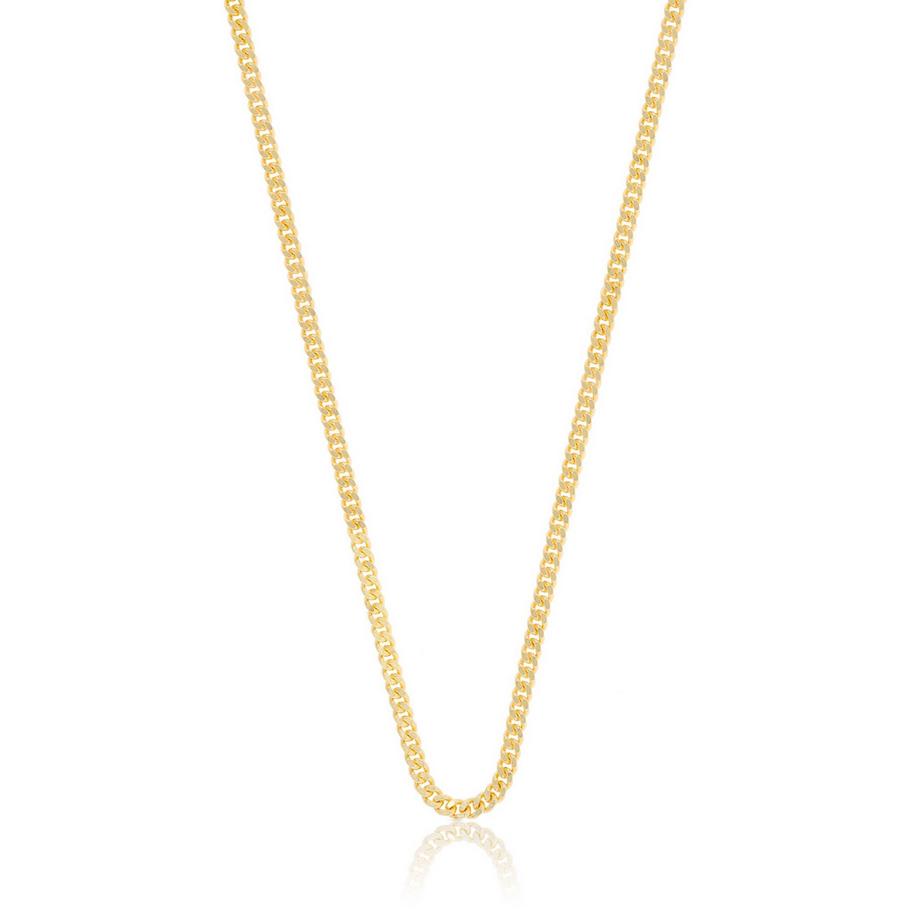 MUAU Schmuck  Collier gourmette or jaune 750, 2.1mm, 45cm 