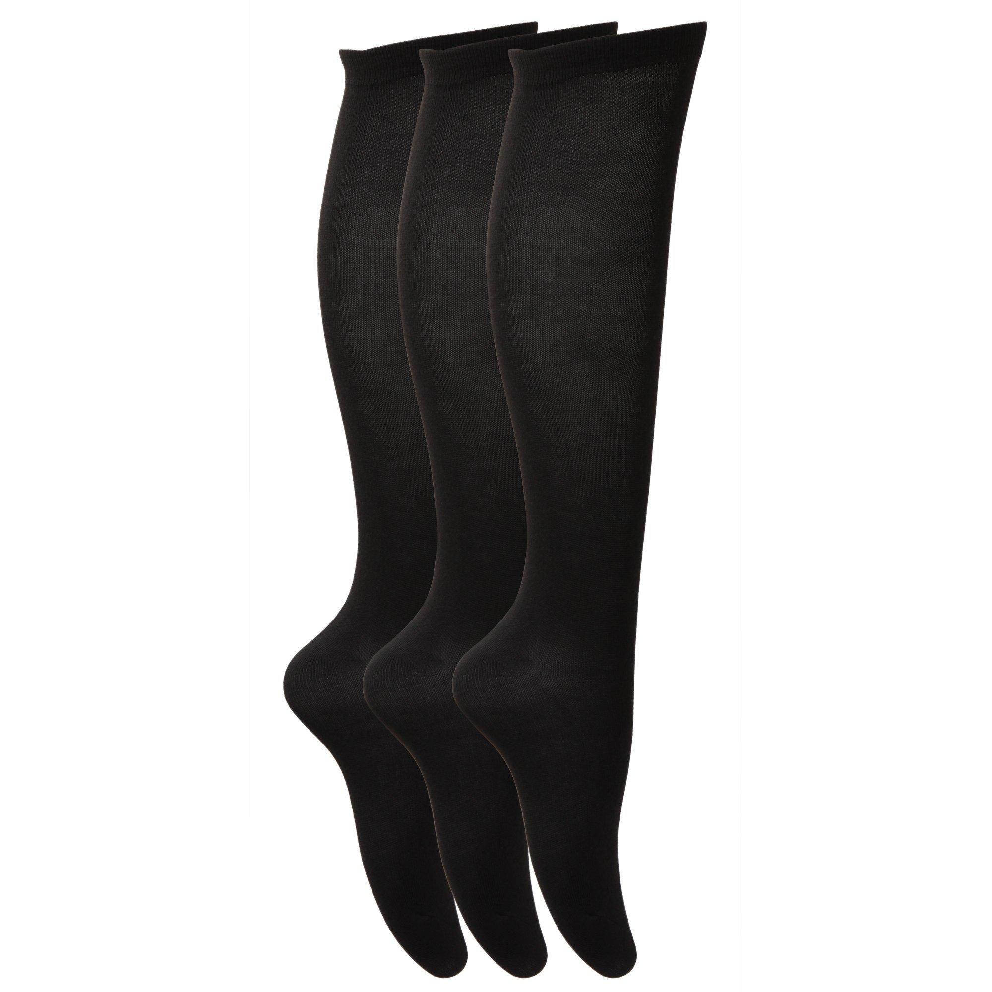 Image of Kniestrümpfe, Unifarben (3er Pack) Mädchen Schwarz 37-39.5