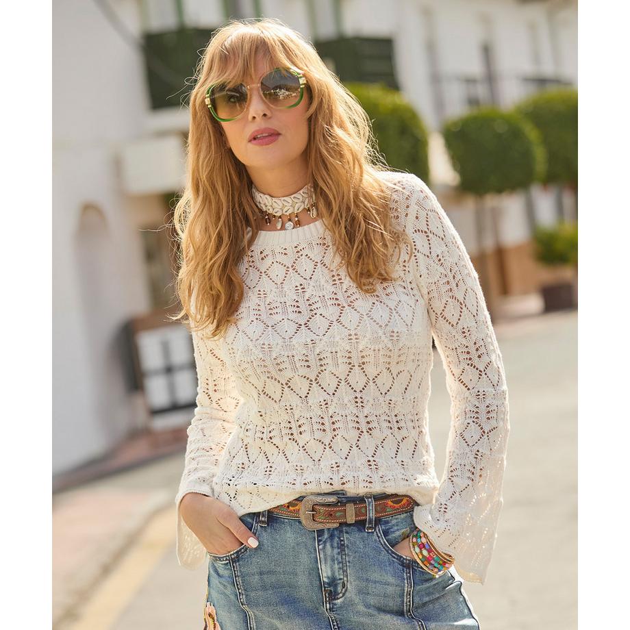 Joe Browns Maglione Aperto in Maglia con Maniche Svasate  