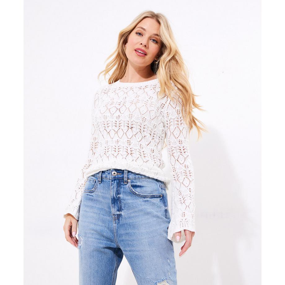 Pull Ouvert Manches Évasées