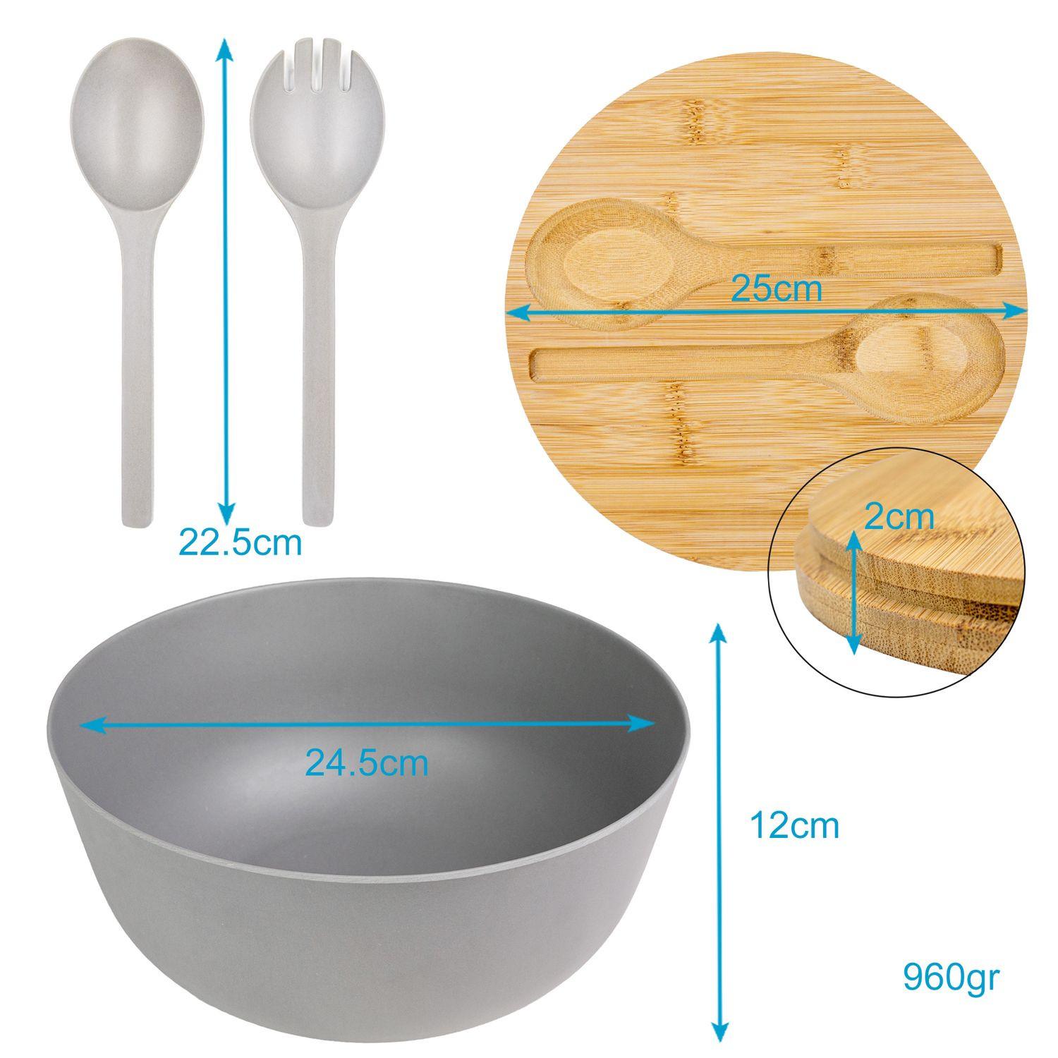 Intirilife Saladier avec couverts à salade  