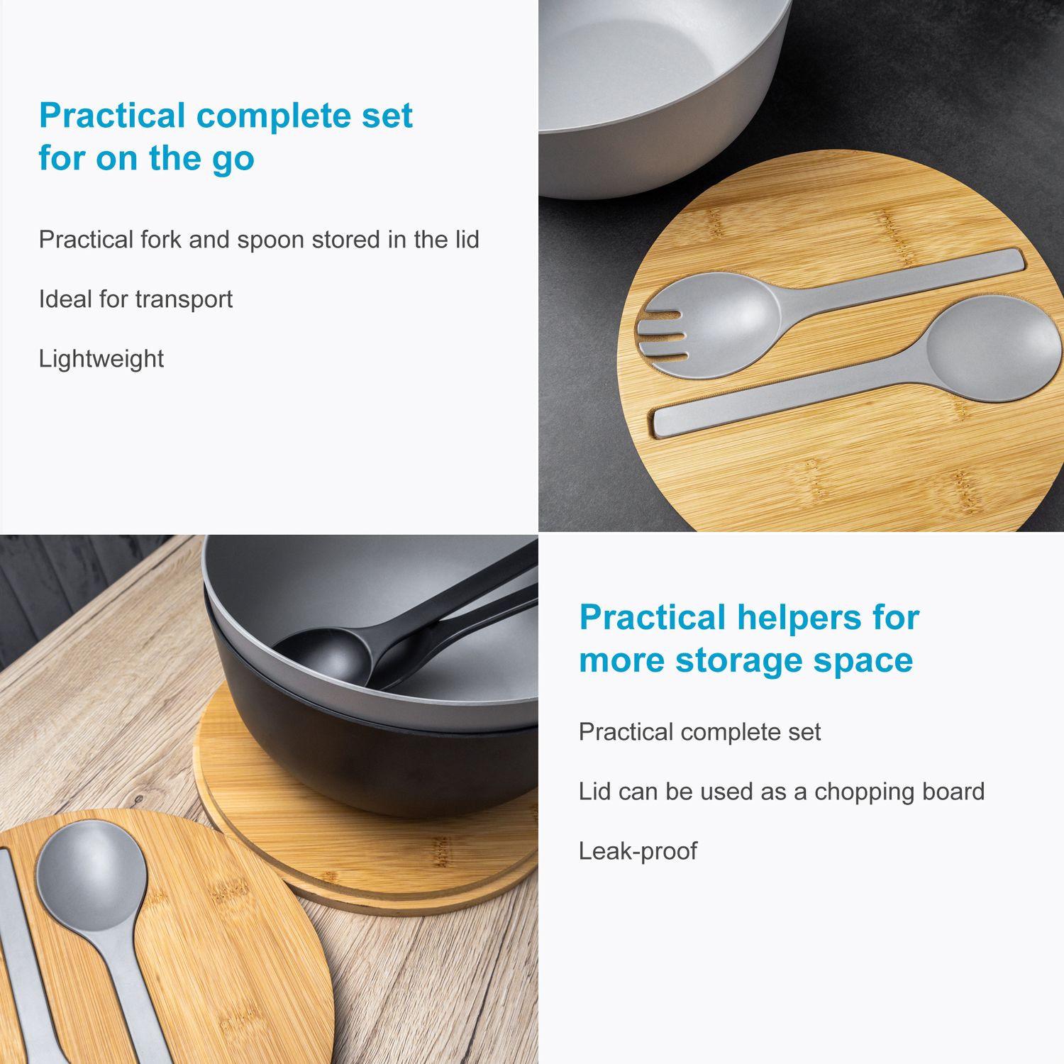 Intirilife Saladier avec couverts à salade  