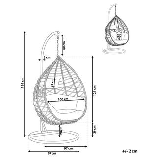 Beliani Hängesessel mit Gestell aus PE Rattan Retro ARSITA  