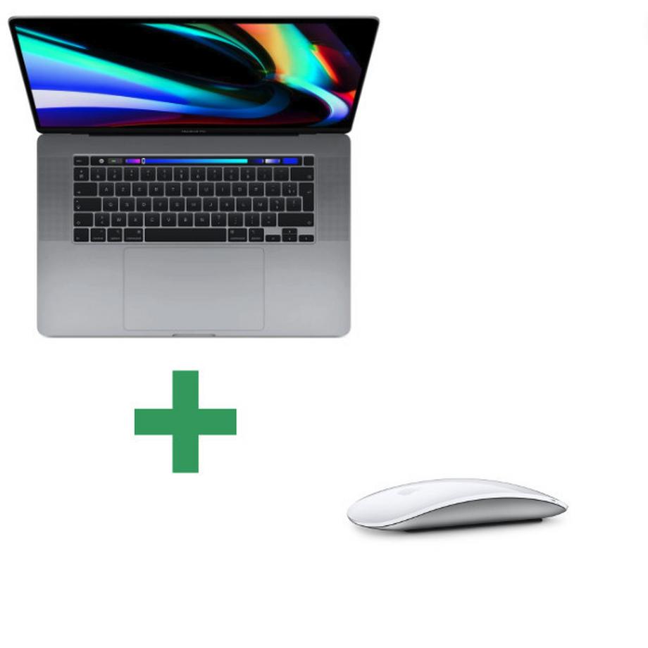 Refurbished MacBook Pro Touch Bar 16" 2019 Core i9 2,3 Ghz 16 Gb 1 Tb SSD Space Grau + Apple Magic Mouse 2 Kabellose Maus - Weiß