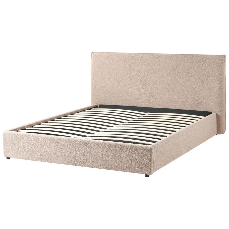 Beliani Letto contenitore en Bouclé Classico LAVAUR  