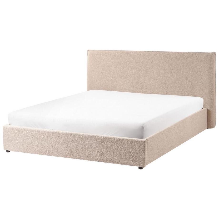 Beliani Letto contenitore en Bouclé Classico LAVAUR  