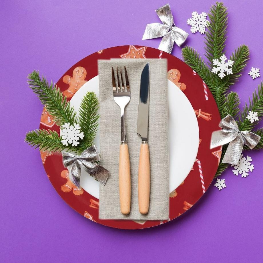 B2X  Weihnachtsuntersetzer 33 cm - Kekse, Zimt & Lollis 