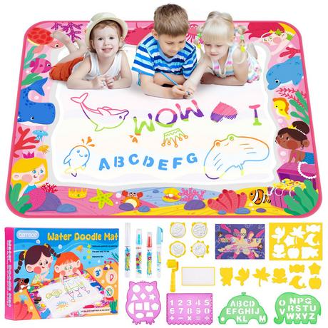 Activity-board  Wasser-Kritzelmatte, Aqua Magic Doodle Malmatte mit Wasserstift, Geschenke zum Ausmalen 