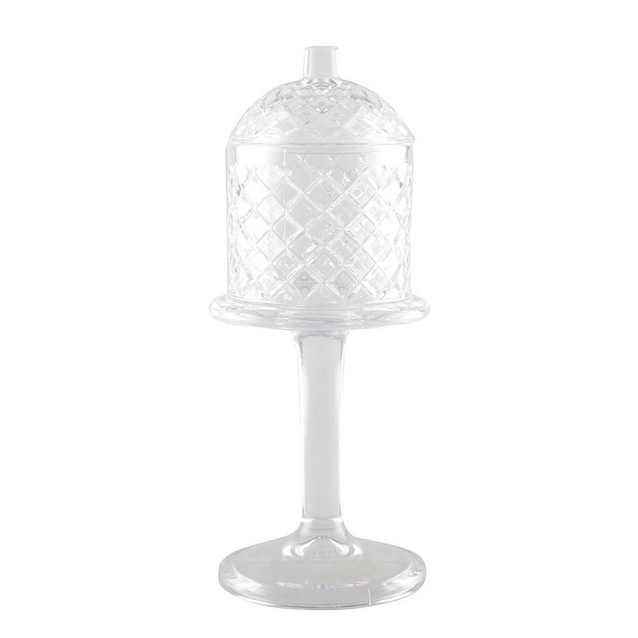 Aulica  BONBONNIERE EN VERRE SUR PIED AVEC COUVERCLE 10X30CM 