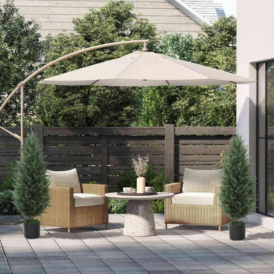 Northio  Künstliche Zypresse 2er-Set groß 90 cm Kunstpflanze, künstliche Pflanzen im Topf, UV-beständig Kunstbaum wie echt Dekoration für Wohnzimmer Schlafzimmer Outdoor | 