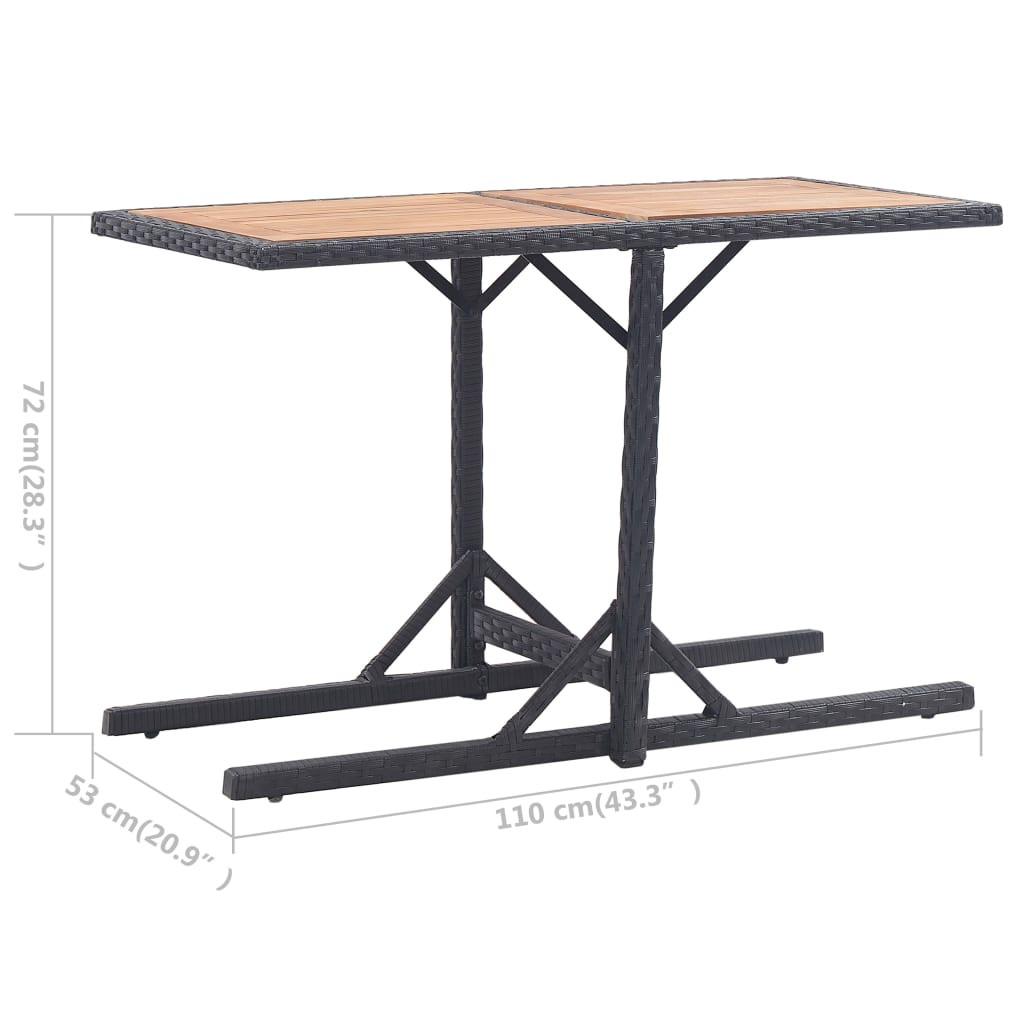 VidaXL Table d'extérieur rotin synthétique  