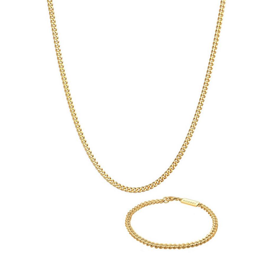 Ensemble de Bijoux Panzerketten Armband Kette Basic 925 Silber