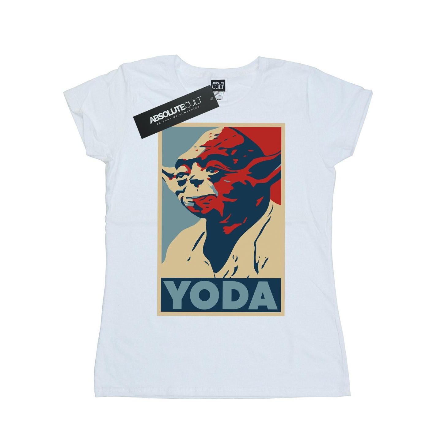 Image of Yoda Poster Tshirt Damen Weiss S