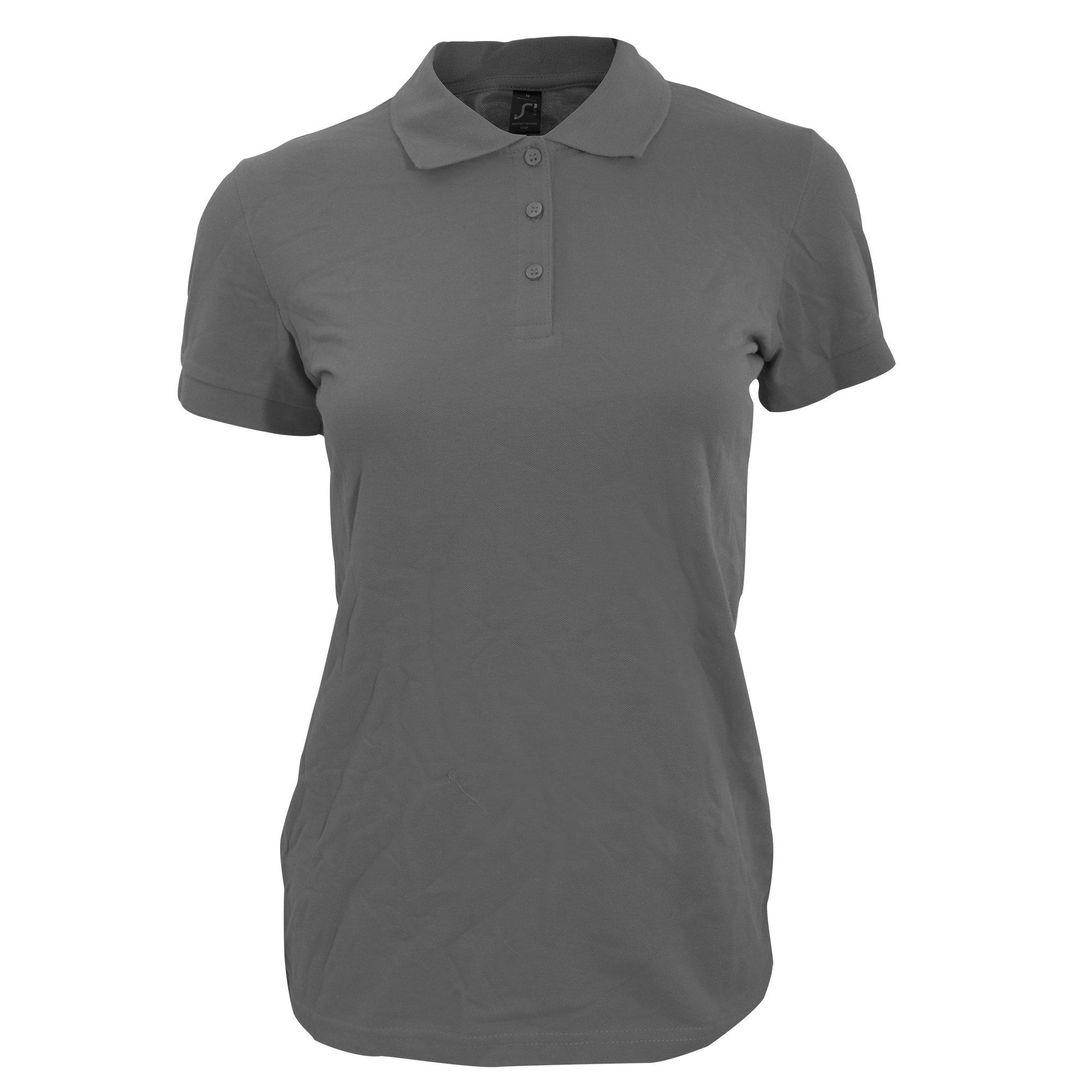 Image of Poloshirt Perfect Kurzarm Damen Grau L