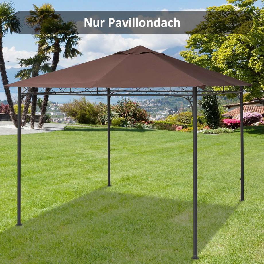 Northio Ersatzdach Pavillon 2,93X2,93M Pavillonabdeckung Sonnenschutz Polyester Kaffee  
