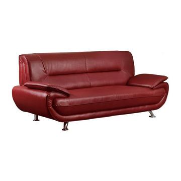 Sofa 3-Sitzer - Kunstleder - Rot - NIGEL