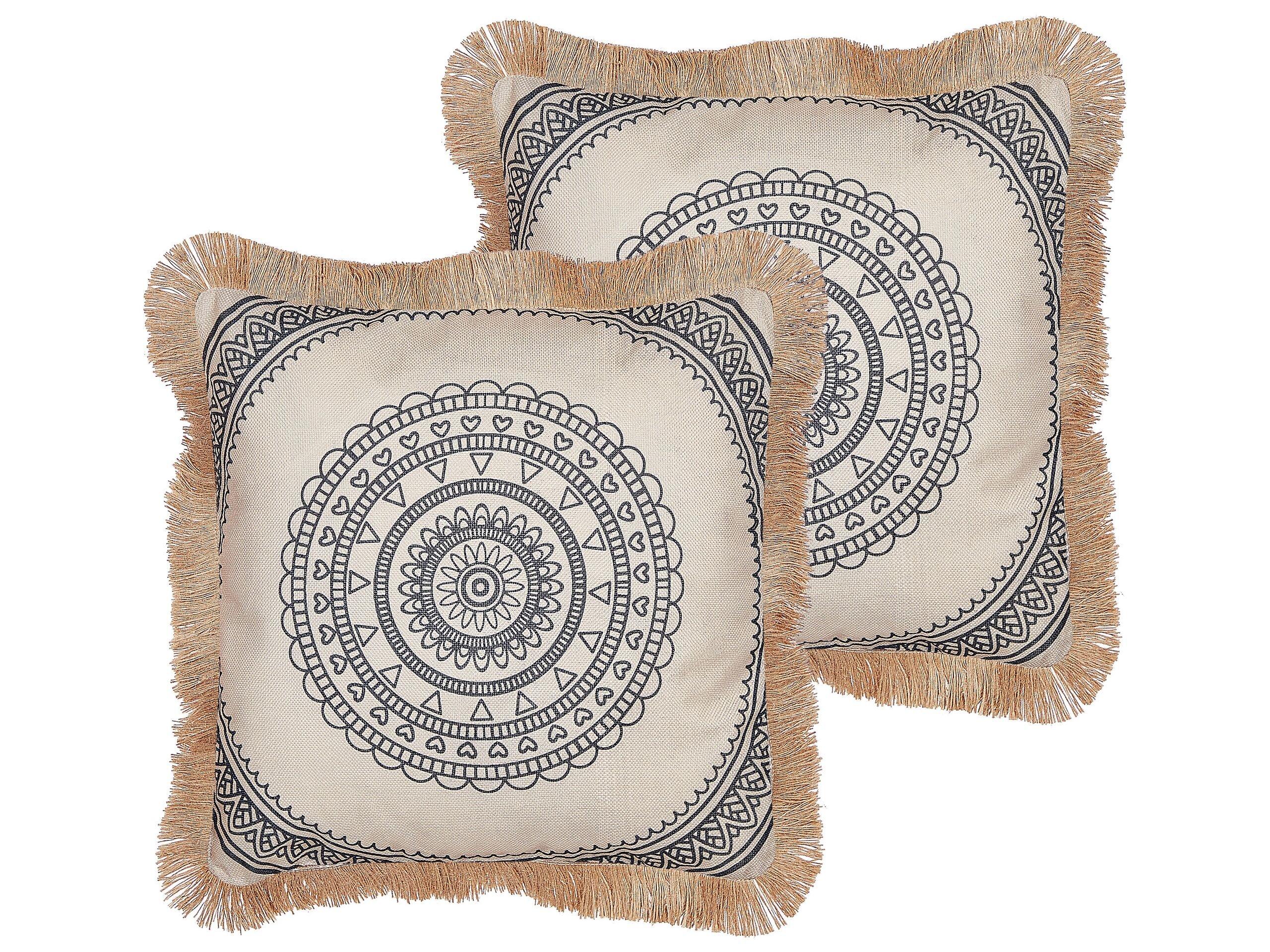 Beliani Set di 2 cuscini en Poliestere Boho AGRIMONY  