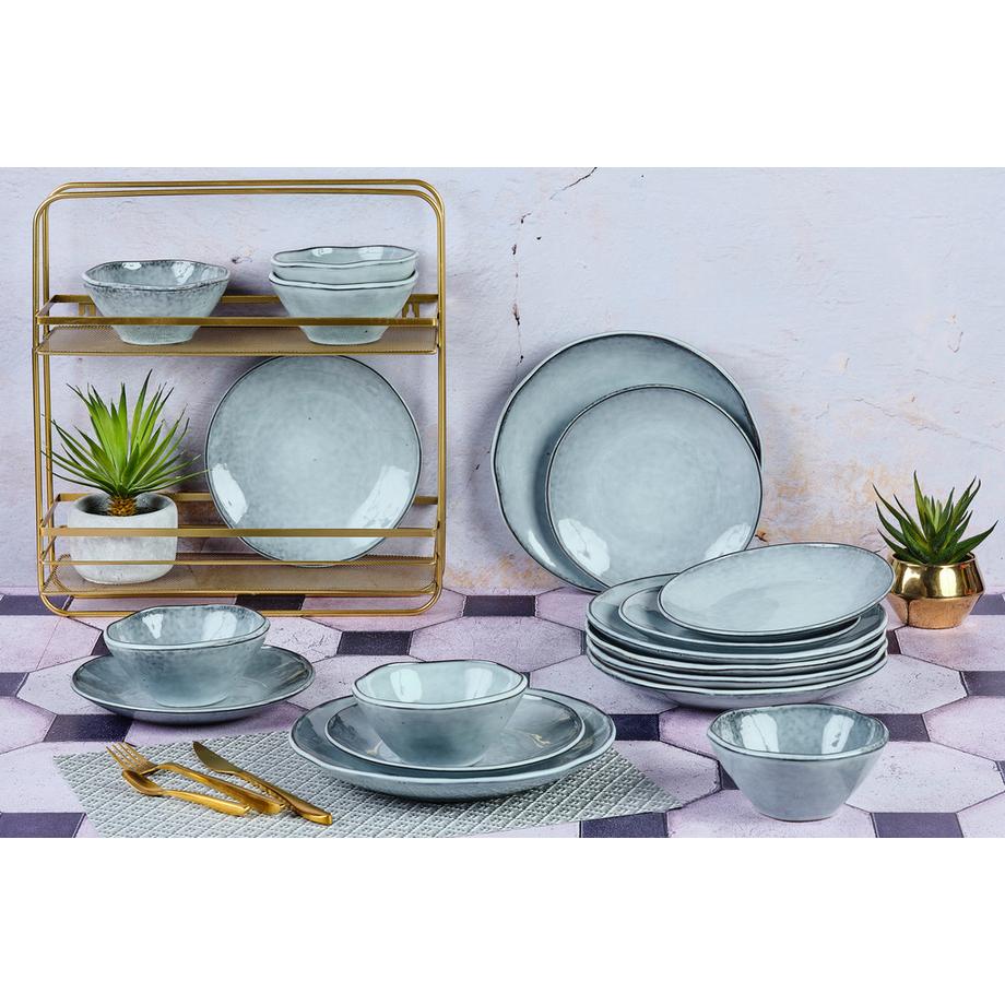 BJÖRN Geschirr-Set CLOUD - 18 Stück - Grau  