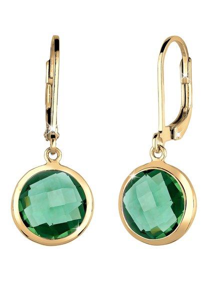 Elli  Boucles d'Oreilles Avec Quartz Vert 