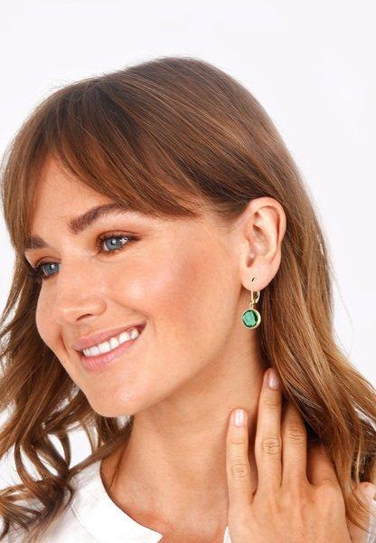 Elli  Boucles d'Oreilles Avec Quartz Vert 