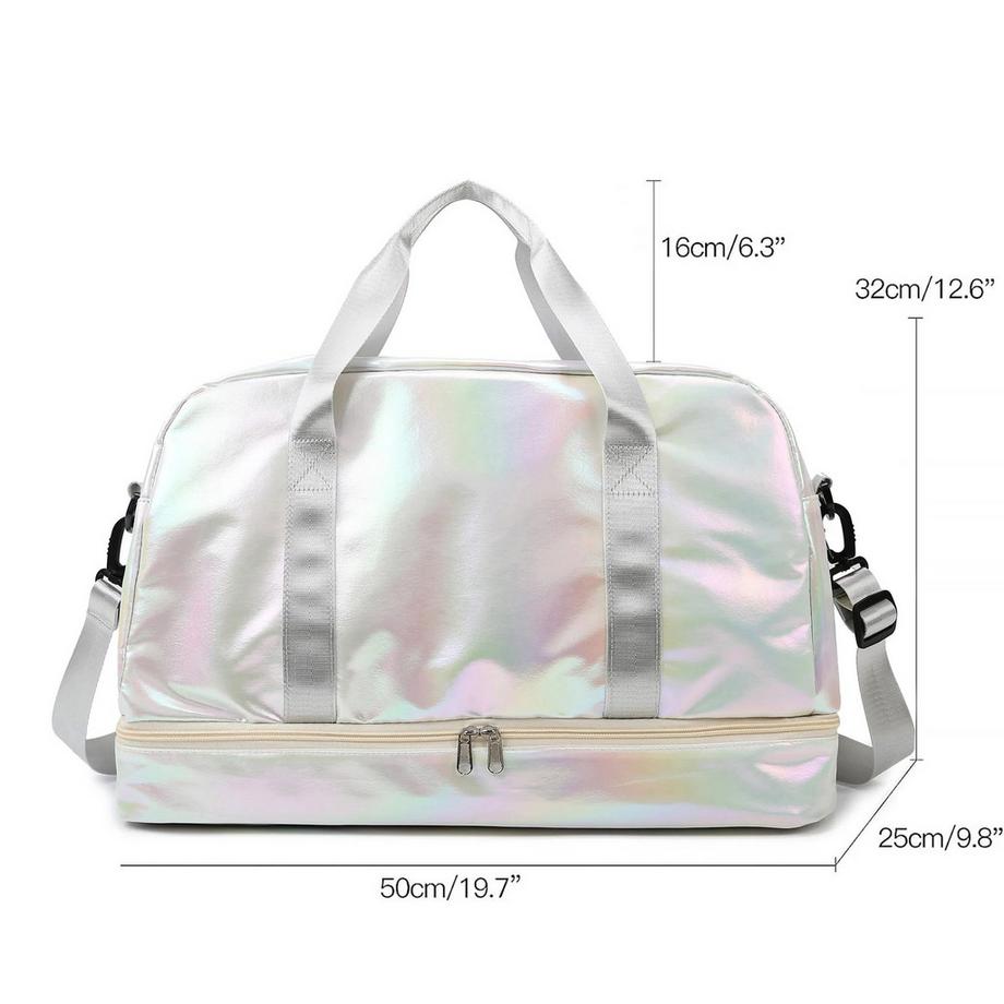 Only-bags.store Holografische Sporttasche mit Schuhfach  