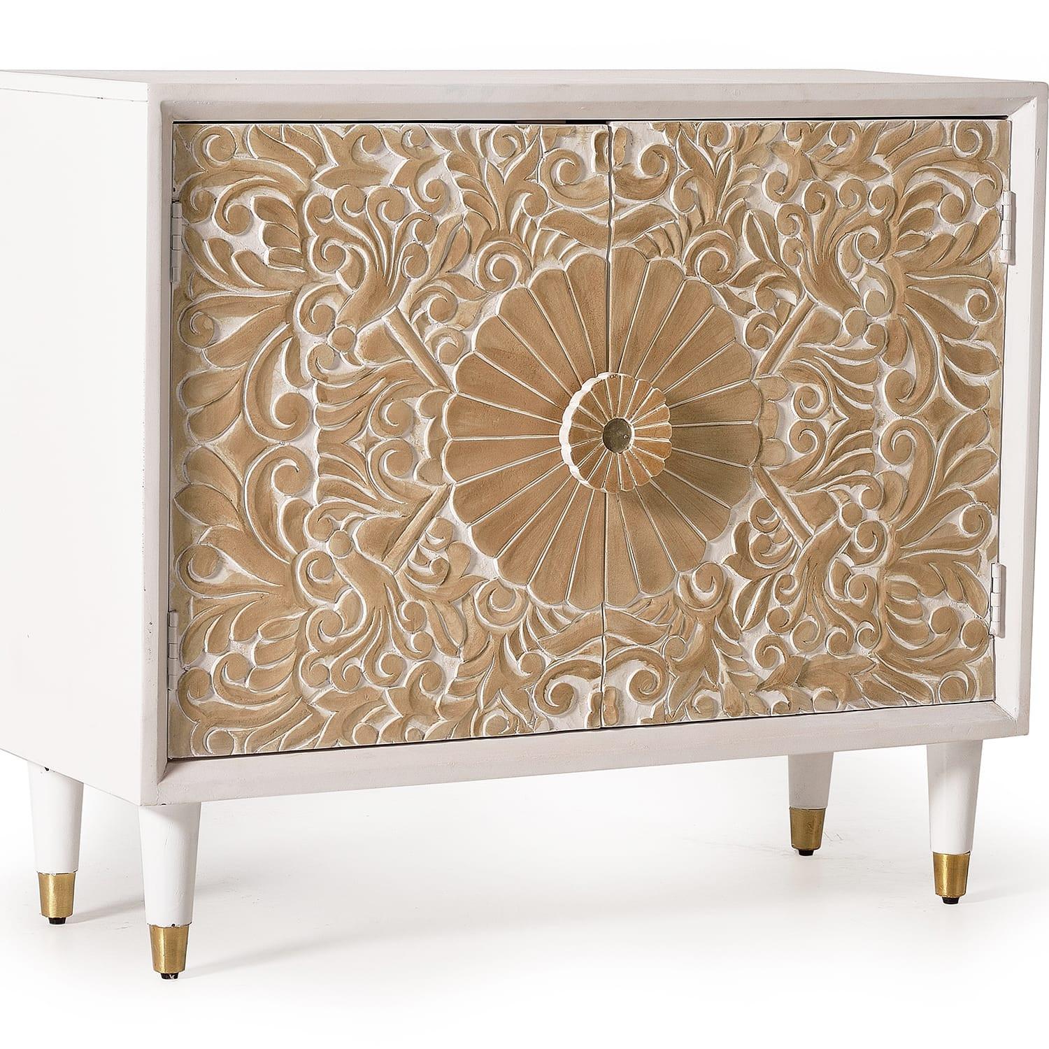 mutoni Commode Antigua en manguier blanc 90x76  