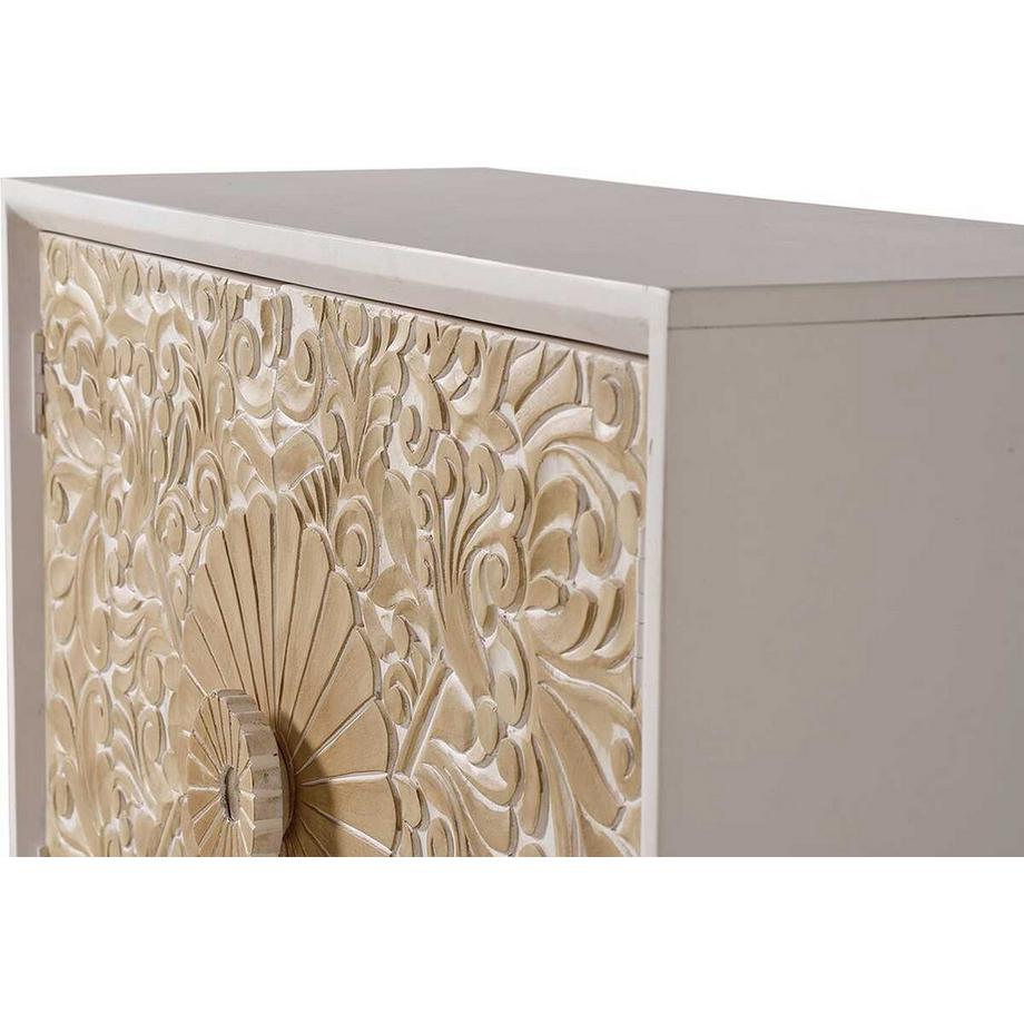 mutoni Kommode Antigua Mangoholz weiss 90x76  